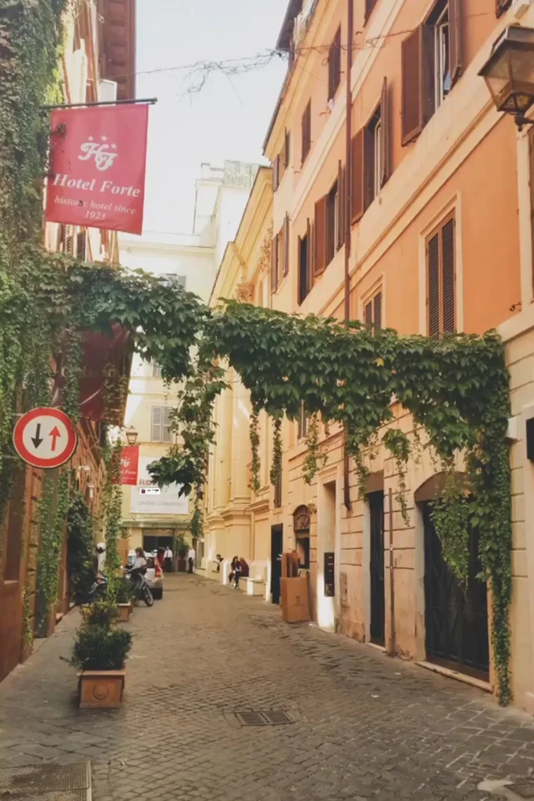 Rome alley with vines